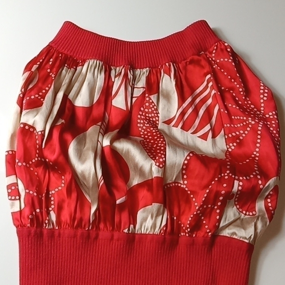 BEBE RIBBED STRETCH SILK SWEATER HALTER TOP BLOUSE JUNIORS WOMANS EXCELLENT COND - Picture 2 of 9